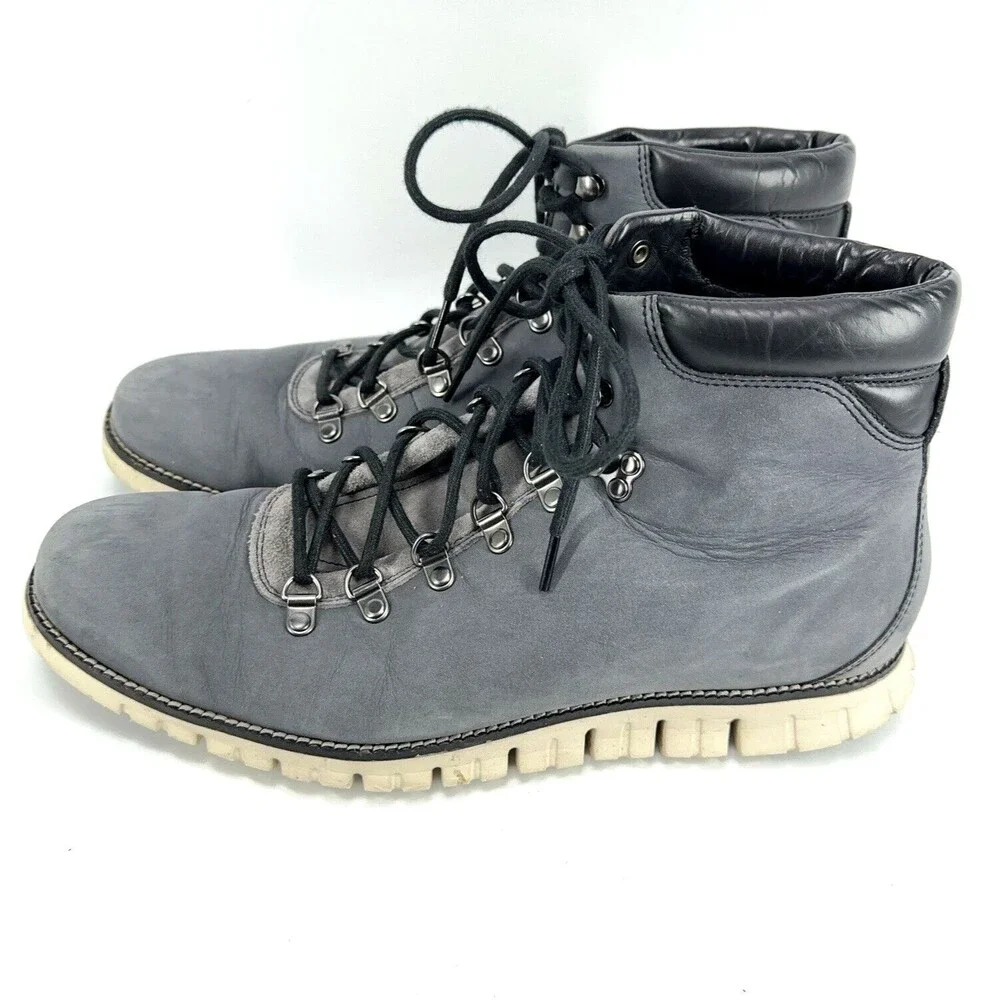 Mens Cole Haan ZeroGrand Hiker ll Lace Up Boots High Top Shoes Gray Size 11.5 M